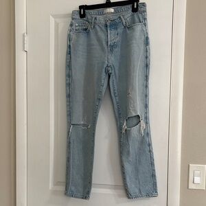 7 For All Mankind Josefina size 27 Distressed Straight Leg Jeans